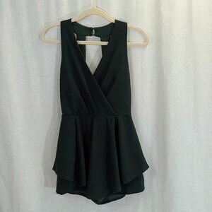 Purple Snow Size Small Forest Green Romper w/ Pleated Skirt